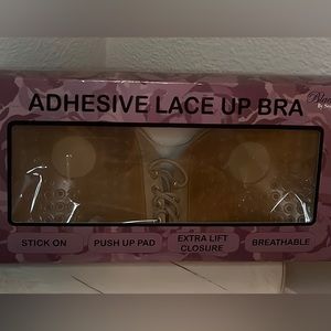 Adhesive Lace Up Bra, C cup